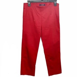 CHAPS Red Capri Pants MidRise  Slim Stretchy Sz 4